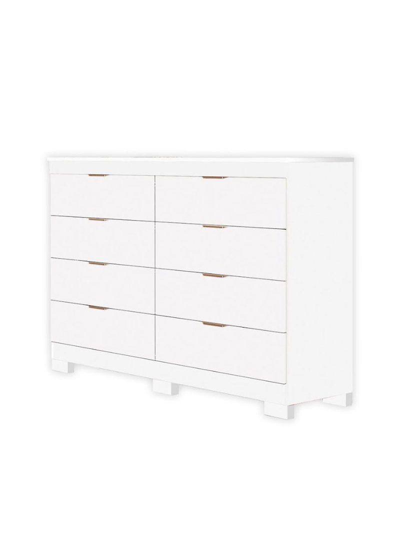 Cômoda Isadora Com 8 Gavetas Em Mdf Premium E Kit De Pés Tuboarte Branco