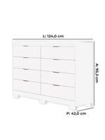Cômoda Isadora Com 8 Gavetas Em Mdf Premium E Kit De Pés Tuboarte Branco