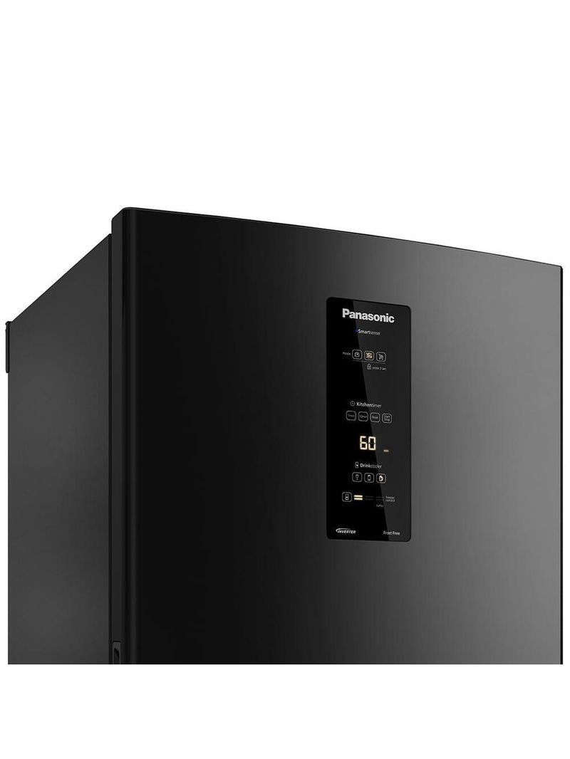 Geladeira Panasonic BB64 Black Inox Look Inverse Frost Free 460L Inverter A+++ NR-BB64PV1B 110V