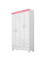 Guarda Roupa Infantil Astro Branco Brilho Rosa Flex – Demóbile