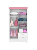 Guarda Roupa Infantil Astro Branco Brilho Rosa Flex – Demóbile