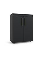 Armário Multiuso Organizador Office 2 Portas Preto Batrol Preto