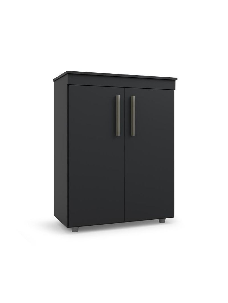 Armário Multiuso Organizador Office 2 Portas Preto Batrol Preto