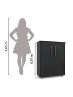 Armário Multiuso Organizador Office 2 Portas Preto Batrol Preto