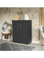 Armário Multiuso Organizador Office 2 Portas Preto Batrol Preto