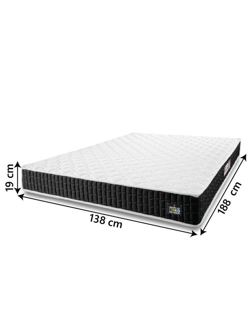 Colchão Casal Espuma D33 New Millenium 138x188x19cm Branco/preto Hellen Pret/branc