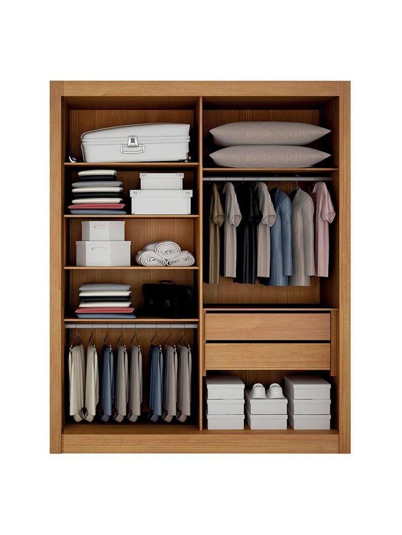 Guarda Roupa Solteiro 2 Portas Milano Cinamomo – Leifer Móveis