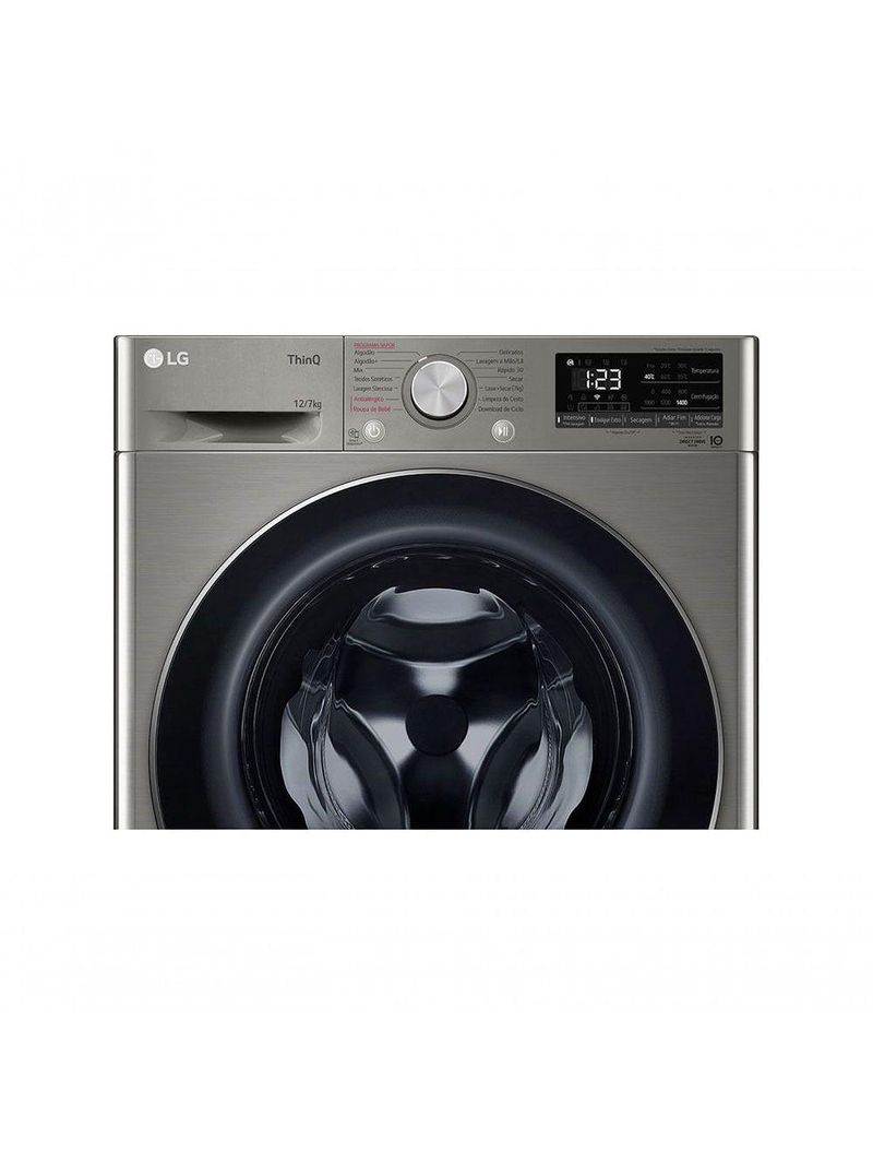 Lava e Seca Smart LG VC4 12kg Inox Look com Inteligência Artificial AI DD CV5012PC4A – 220V