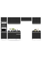 Cozinha Modulada 6 Módulos Composição 8 Preto – Lumil Móveis