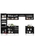 Cozinha Modulada 6 Módulos Composição 8 Preto – Lumil Móveis