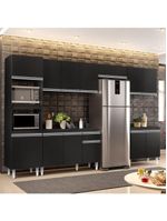 Cozinha Modulada 6 Módulos Composição 8 Preto – Lumil Móveis