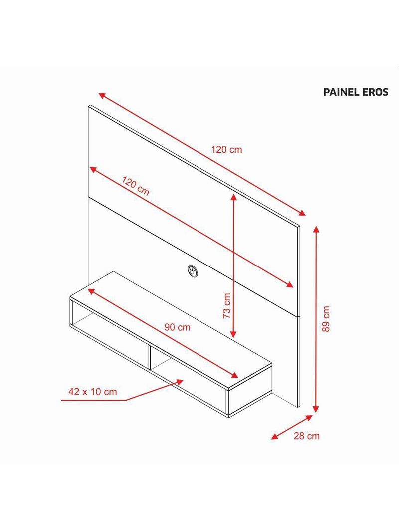 Painel Para Tv Até 49 Polegadas Com Nicho Eros Freijó Trend Notável Móveis Freijó Trend