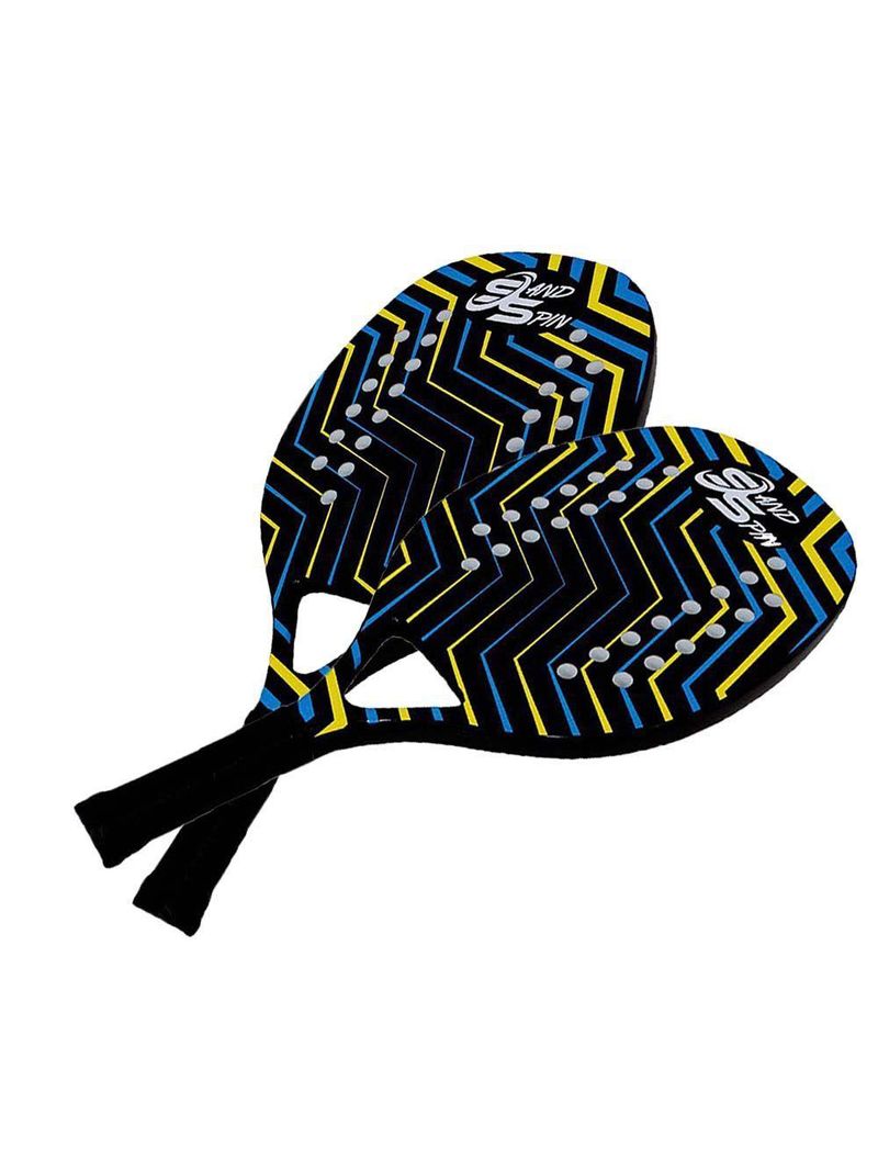 Kit 2 Raquetes de Beach Tennis Sand Spin Aloha Fibra de Carbono Azul