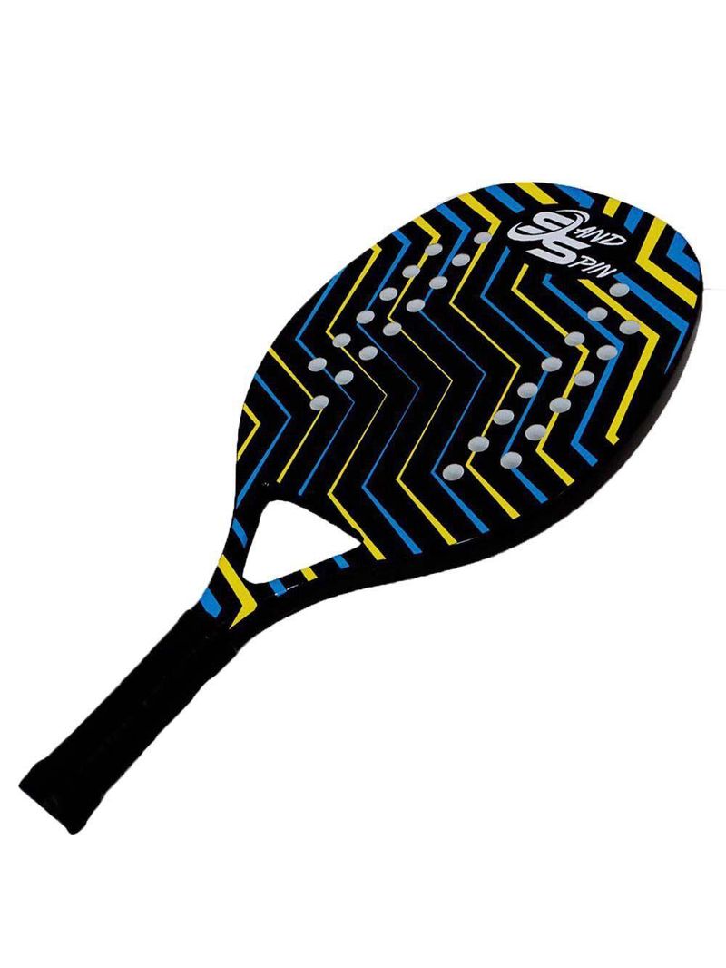 Kit 2 Raquetes de Beach Tennis Sand Spin Aloha Fibra de Carbono Azul