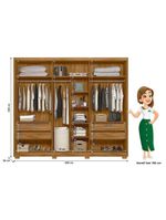 Guarda Roupa Casal Araguaia E Cômoda Georgia Freijó Off White Com Espelho - Moval