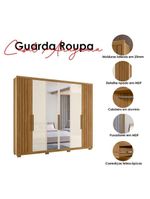 Guarda Roupa Casal Araguaia E Cômoda Georgia Freijó Off White Com Espelho - Moval