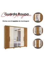 Guarda Roupa Casal Araguaia E Cômoda Georgia Freijó Off White Com Espelho - Moval