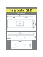 Tampo Para Pia De Cozinha Rorato 1,50x0,50 Granitada