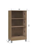 Guarda Roupa Casal Tóquio 6 Portas com Armário Multiuso 2 Portas Pequeno Damasco Off White – Poquema