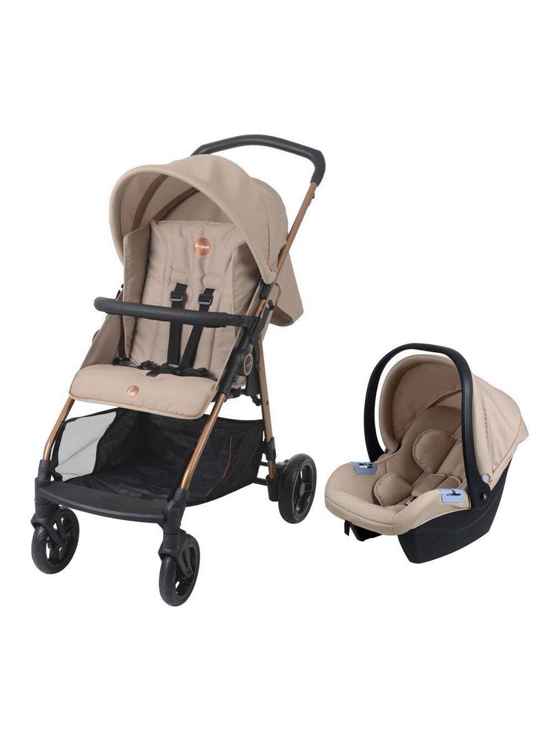 Carrinho de Bebê com Bebê Conforto Burigotto Travel System Lui e Materna Mon Amour – Bege