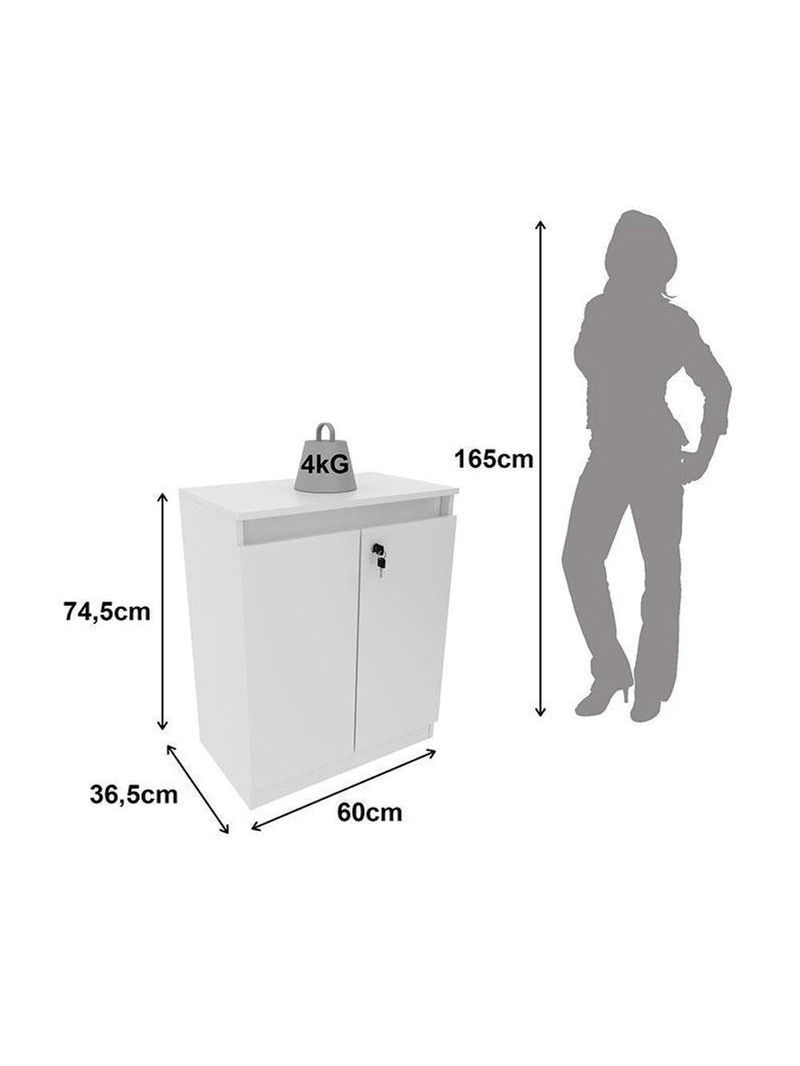 Armário Balcão Para Escritório Me4149 Branco - Tecnomobili