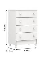 Berço Americano Mini Cama E Cômoda Mel Flat Branco Brilho Com Colchão Ortobom - Carolina