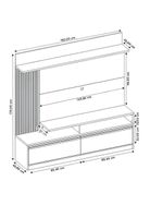 Home Nt1295 183cm Para Até 60" Com Detalhe Ripado E Pés Notável Freijó Trend Com Preto Tx