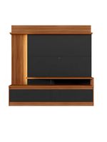 Home Nt1295 183cm Para Até 60" Com Detalhe Ripado E Pés Notável Freijó Trend Com Preto Tx