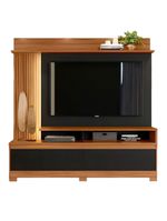 Home Nt1295 183cm Para Até 60" Com Detalhe Ripado E Pés Notável Freijó Trend Com Preto Tx