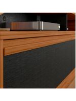 Home Nt1295 183cm Para Até 60" Com Detalhe Ripado E Pés Notável Freijó Trend Com Preto Tx