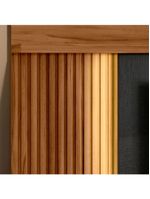 Home Nt1295 183cm Para Até 60" Com Detalhe Ripado E Pés Notável Freijó Trend Com Preto Tx