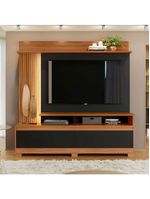 Home Nt1295 183cm Para Até 60" Com Detalhe Ripado E Pés Notável Freijó Trend Com Preto Tx