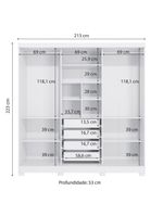 Guarda-roupa Casal  3 Por Rev De Correr 3 Espelhos 4 Gav