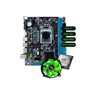 Kit Upgrade Intel Core i3 Placa Mãe H61 Memória RAM 16GB DDR3
