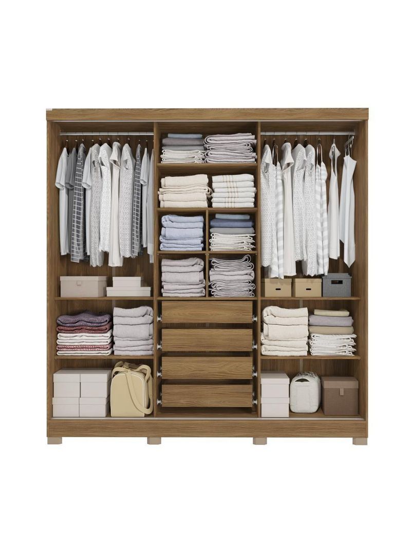 Guarda-roupa Casal  3 Por Reversiveis De Correr 3 Esp 4 Gav