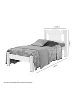 Cama Solteiro Munique Nature com Colchão Gabrielli