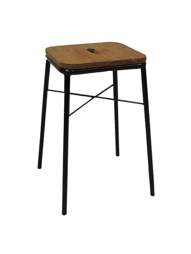 Banco Pegs Baixo Decorativo Preto - Overseas