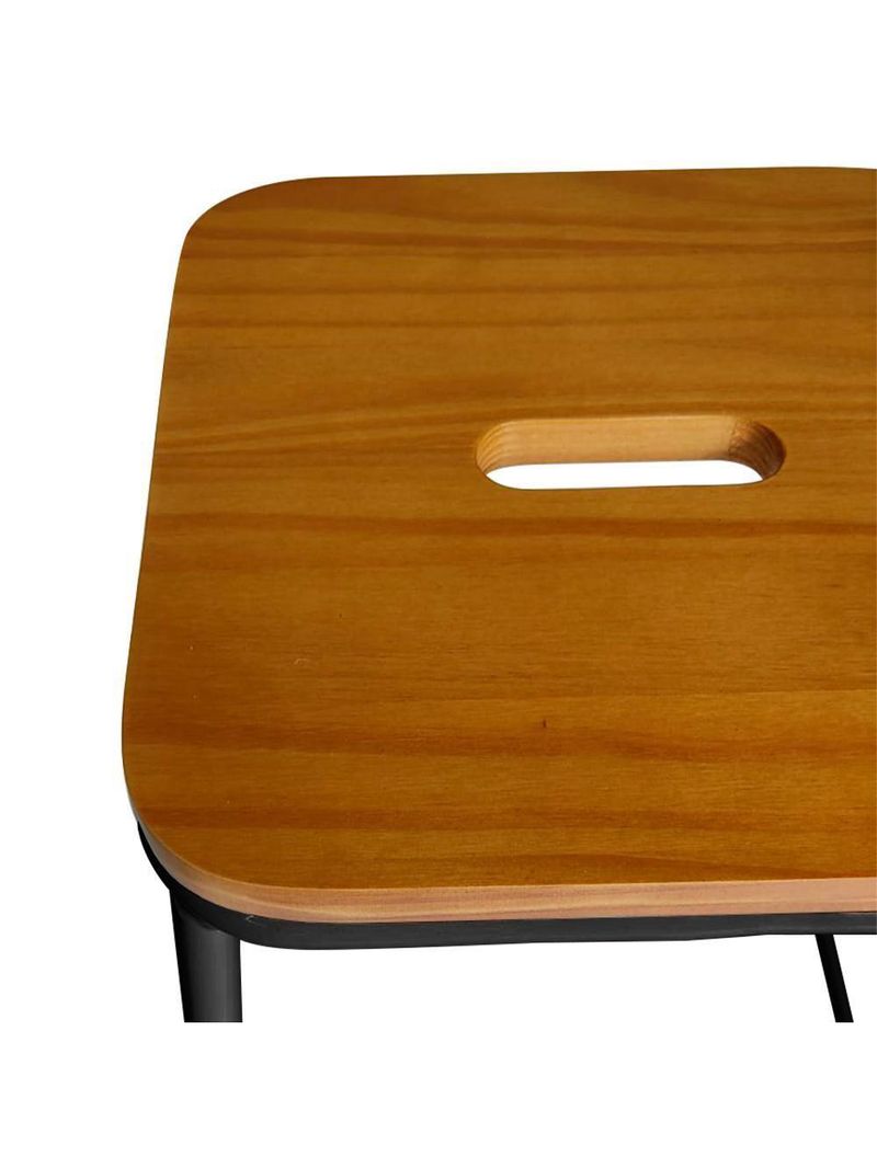 Banco Pegs Baixo Decorativo Preto - Overseas