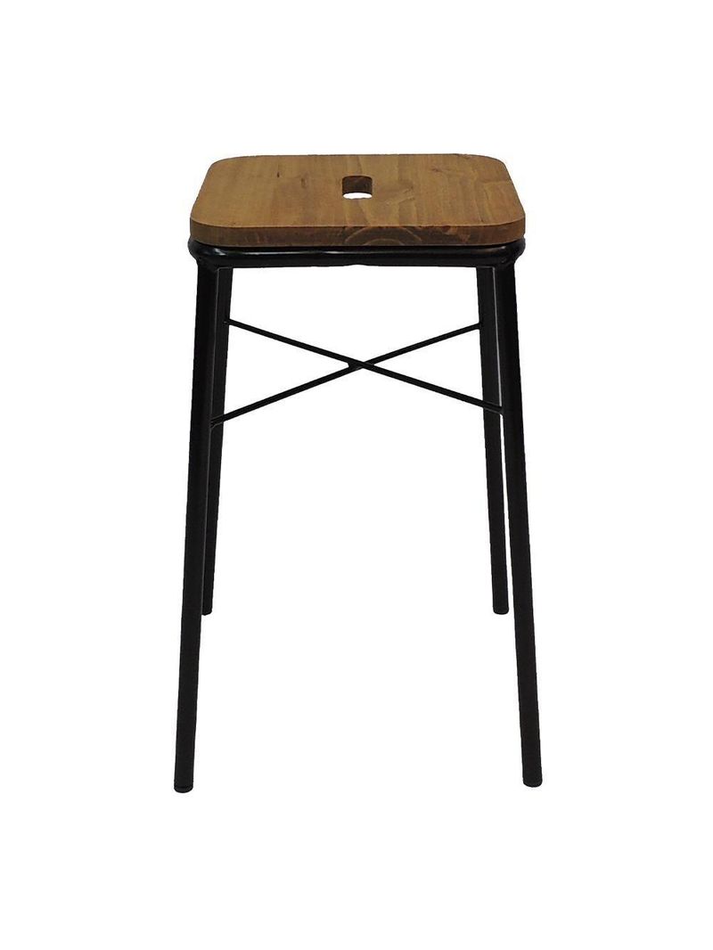 Banco Pegs Baixo Decorativo Preto - Overseas