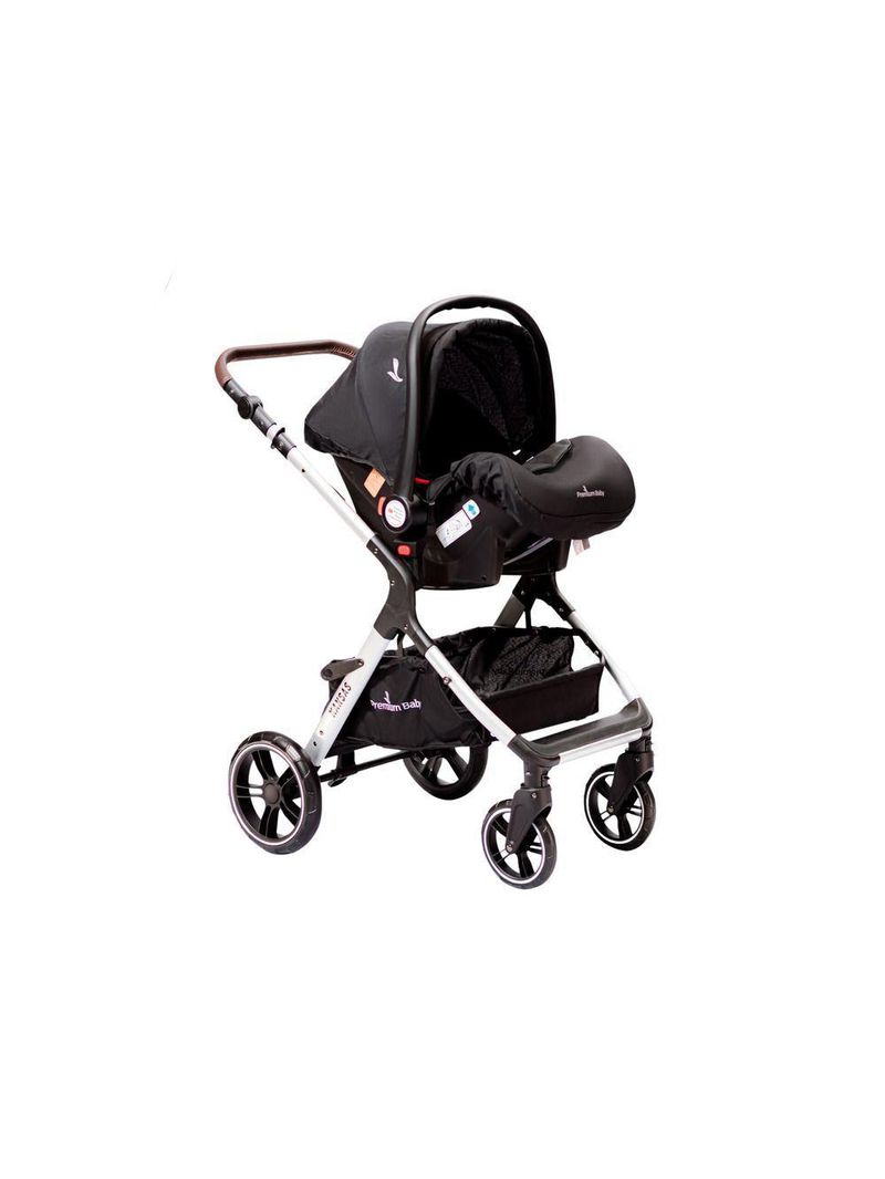 Carrinho De Bebê Travel System Premium Baby Kansas Prata