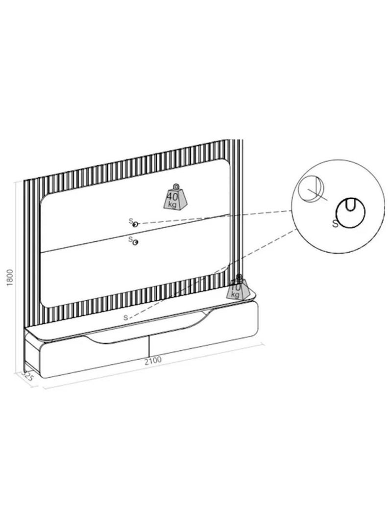 Painel Home Para Tv Até70" Treviso Ripado 100% Mdf Dj Móveis