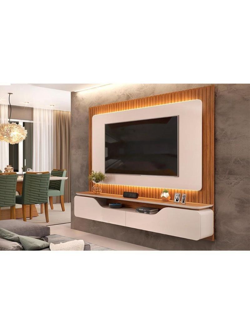 Painel Home Para Tv Até70" Treviso Ripado 100% Mdf Dj Móveis