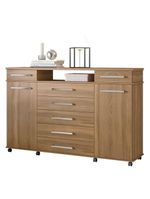 Cômoda London e Guarda Roupa Casal Dalila 32415PE Amendola Off White Flex com Pés - Demóbile