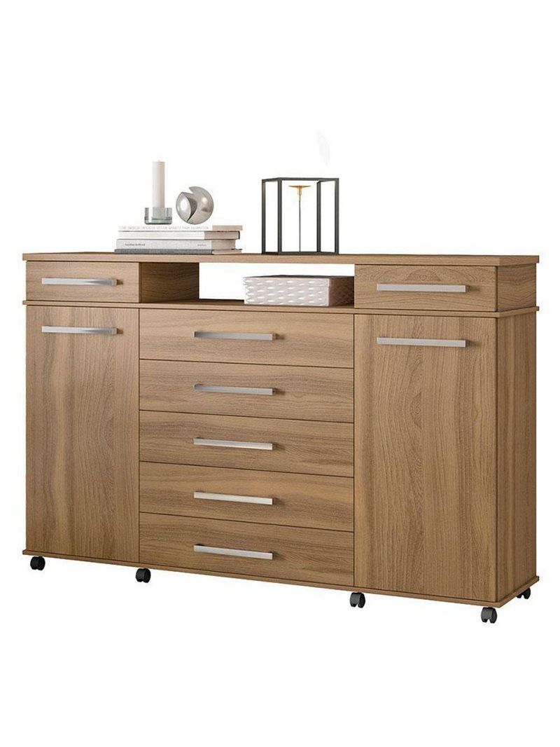 Cômoda London e Guarda Roupa Casal Dalila 32415PE Amendola Off White Flex com Pés - Demóbile