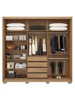 Cômoda London e Guarda Roupa Casal Dalila 32415PE Amendola Off White Flex com Pés - Demóbile