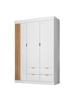 Guarda Roupa Infantil Ayla 3 Portas Branco Acetinado - Phoenix