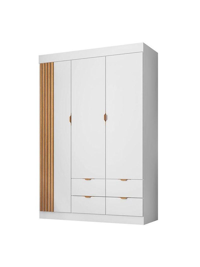 Guarda Roupa Infantil Ayla 3 Portas Branco Acetinado - Phoenix