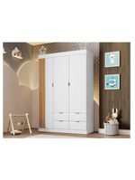 Guarda Roupa Infantil Ayla 3 Portas Branco Acetinado - Phoenix