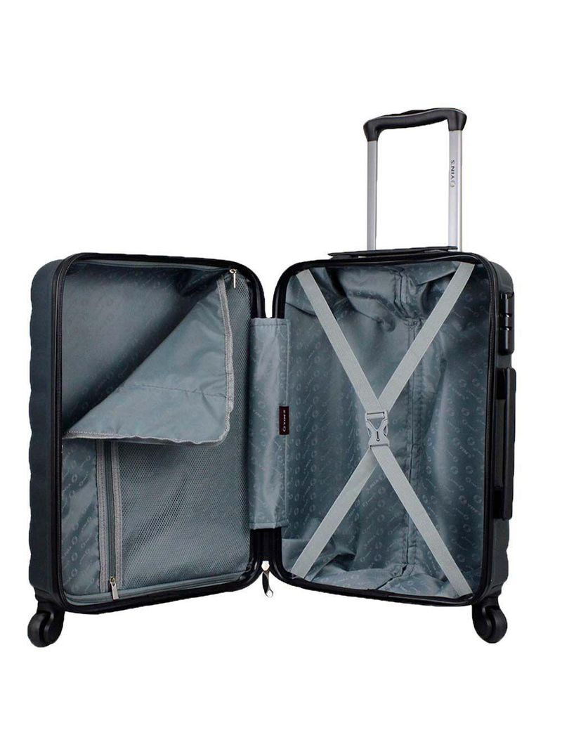 Mala de Viagem Média em ABS Yins 21089 Cadeado Integrado Rodas Giro 360º - Verde