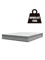 Colchão Casal Molas Ensacadas Mirage 138x188x24cm Cinza/Branco Umaflex Suporta Até 120kg